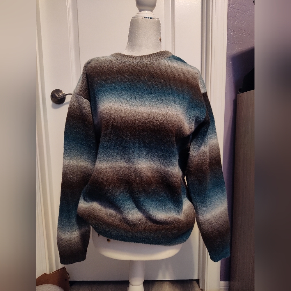 Striped Sweater in Blue and Brown